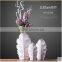 Feather shape new design white matt ceramic vase 2016 with assorted sizes