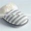 ladies comfortable stripe print jersey indoor slipper