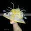 Women's feather decorative wide brim sinamay party hats
