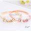 Gold plated jewelry wholesale zinc alloy rhinestone love bracelets bangle for best friend