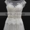 Detachable tulle skirt slim beading belt cap sleeve cording lace wedding dress