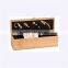 Cusotm printed logo empty wooden wine box with holder