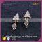 E74859I01 Gold Plated Tribal Long Heavy Triangle Screw Back Stud Earrings Cone Heliciform Full Crystal Stones Earring