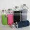 New glass bottle with filter and leather case