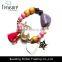 2016 Fashion new design cross charm wooden stone beads bracelet jewelry for young girl