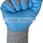 Blue PU cut ressitant Safety Glove