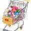 Steel With Chrome Plated Mini Desk Shopping Cart Shopping Basket With Wheels