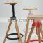 Unique Design Three Wooden Legs Chair Plastic Stool Chair