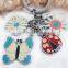 Fashion sunflower butterfly ladybug charms enamel silver epoxy keychain