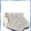 Textuted knitted mid fancy boots for women,fur pom pom boots,winter boots with fur inside