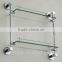 Bathroom brass Double glass shelf/ tempered glass shelf/ Glass shelf 1252