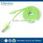 New hot sales full colour 100CM for apple iphone 5 5s 5c 6 plus flat noodle usb data cable power charging date line