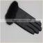 Black Girls Thin PU Leather Glove With Fur
