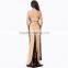 Apricot color strapless long evening dress for fat women