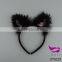 Cartoon party headdress cat ear hair band with feathers