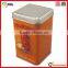 empty tall colored metal customed square tin box for wine