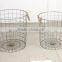 antique Country Style Metal Wire Baskets with hemp rope handle