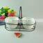 stock cheap white bowl set with black iron, porcelain rice bowl noodle bowl for home use