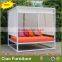 Outdoor furniture aluminum beach sunbed with sling curtain