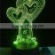 heart shape colorful led light gift nightlights for adults