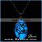 Luminous Necklace Magical Aqua Blue Tree Round Glow In Dark