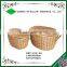 Natural oval handmade storage wicker box with lid