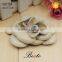 Decorative handmade beige leather flower for shoes