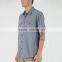 New Stylish Dress Shirt With Square Collar Plain Grey Mens Short Sleeve Silk Shirts