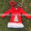 Girls red christmas dress hot sell baby girl's cotton full sleeve dress 2-7years party Christmas tree dress princess dresses
