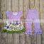 kids clothing manufacturer purple color floral print newborn baby clothing teen girls trendy outfit