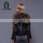 Italian short women fox fur & sheep skin vest