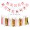 Unicorn birthday party decoration rainbow tassels garland happy birthday banner kit