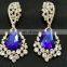 Best Blue Color Droplet Stone Collection Cubic Zerconia Gold Plated Party Wear Earrings Set