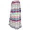 100% COTTON BRIGHT MIX COLOR KERRY PRINT ANKLE LENGTH SKIRT