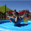 Kids and adults outdoor mechanical rodeo shark rides games with inflatable mattress for sale