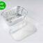 100 Pack Rectangular Aluminum Pans for Baking, Roasting, Broiling, Aluminum Pans with Plastic Transparent Lids, Deep Steam Table Pans (700 ML)