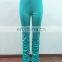 New Arrivals Fashion Women Casual Mid Waist Pockets Solid Split Pleated Flared Pants Stacked Leggings