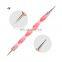 5Pcs/Set Pink Double-Ended Design Set Spiral Marble Pattern Point Dotting Pen Drawing Nail Shelf Plastic Manicure Tool