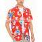 100% Cotton Men Hawaii Shirt Floral Hawaiian Printed Beach Camisa Masculina Red Casual Shirts Single Button Plus Size Short