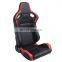 Car Racing Seat PVC Leather Double slider and Single adjustor Black And Red Race Seat
