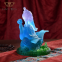 Luxury Pate de Verre Handmade Colored Crystal Ganesha Buddha Statue