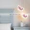 Cartoon Butterfly LED Pendant Lights Bedroom Children's Room Beside Table Hanging Lamps Pink/White Chandelier Heart-Shaped Decor