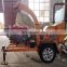 Diesel Driven Forest Equipment Hydraulic Feeding Heavy Duty Wood Chipper With CE