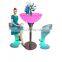 LED bar cocktail table, plastic bar furniture, led light up bar table stand up bar tables