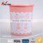 flower design plastic trash bin for household