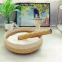 Removable Woven Cat Bed Upholstery Sleeping House Cat Scratch Floor Rattan Wear-resistant Washable Cat Cave Pet Supplies