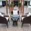 Wholesale 3 pcs brown wicker homebase poly rattan garden furniture with colorful cusions