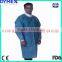Nonwoven Medical pp Lab Coat with Knitted Collar and Cuffs