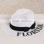 QXSH0031 Fashion panama straw hat New wide brim Jazz flat beach hat for men