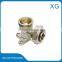 PEX pipe brass fittings elbow with seat/Brass threaded elbow with plate
